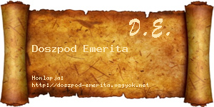 Doszpod Emerita névjegykártya